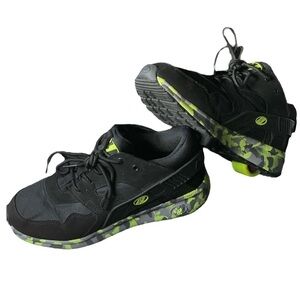 HEELYS FORCE HE100095 Black Neon Green Camo Skate Shoes Big Boys Size 6 …Goth